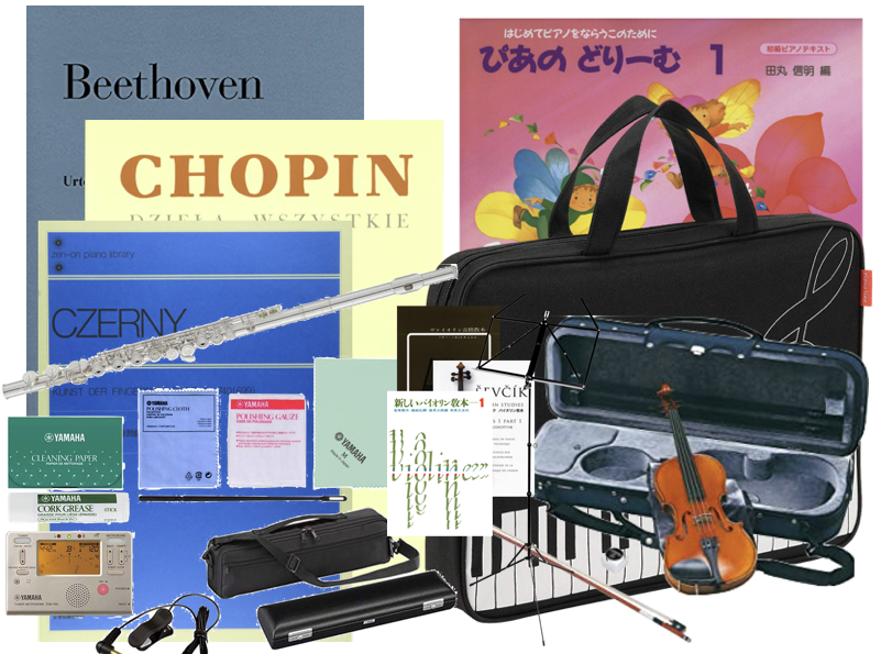 楽譜と楽器の画像